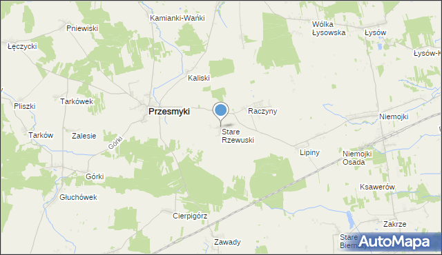 mapa Stare Rzewuski, Stare Rzewuski na mapie Targeo